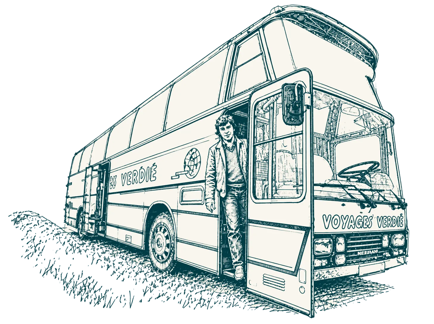 Illustration d’un des premiers autocars Verdié